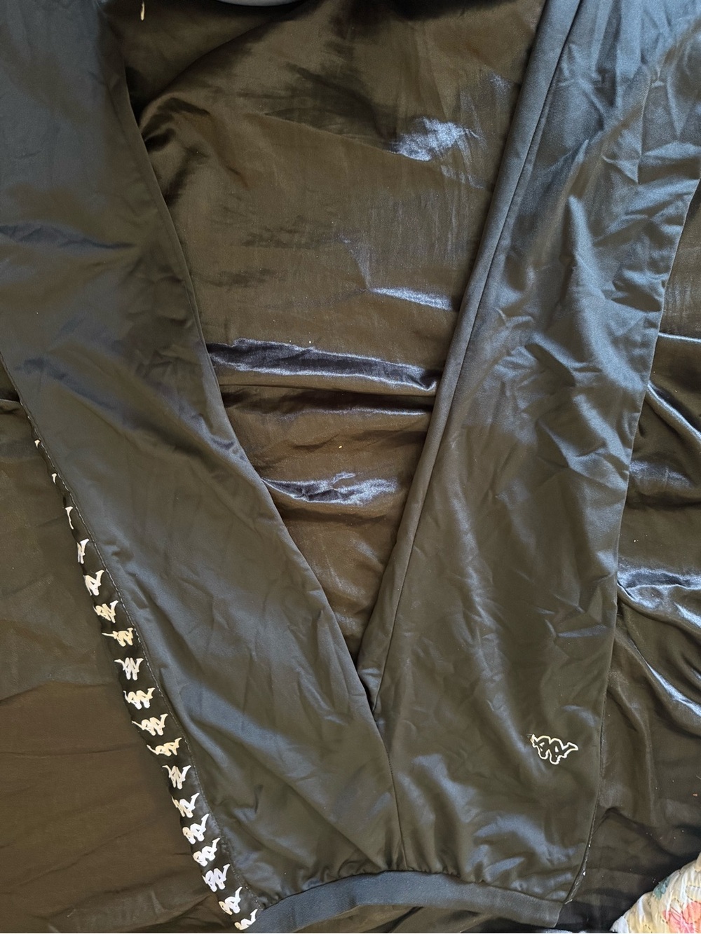 Kappa women’s black pants  with White Logo Tape size medium